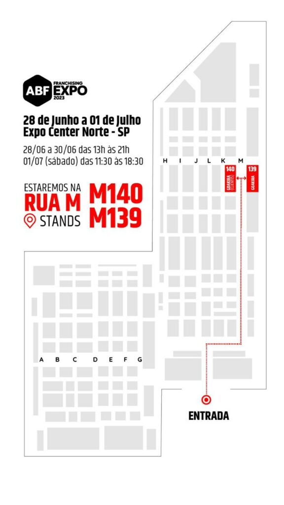 mapa do stand da Goakira na feira de franquias 2023